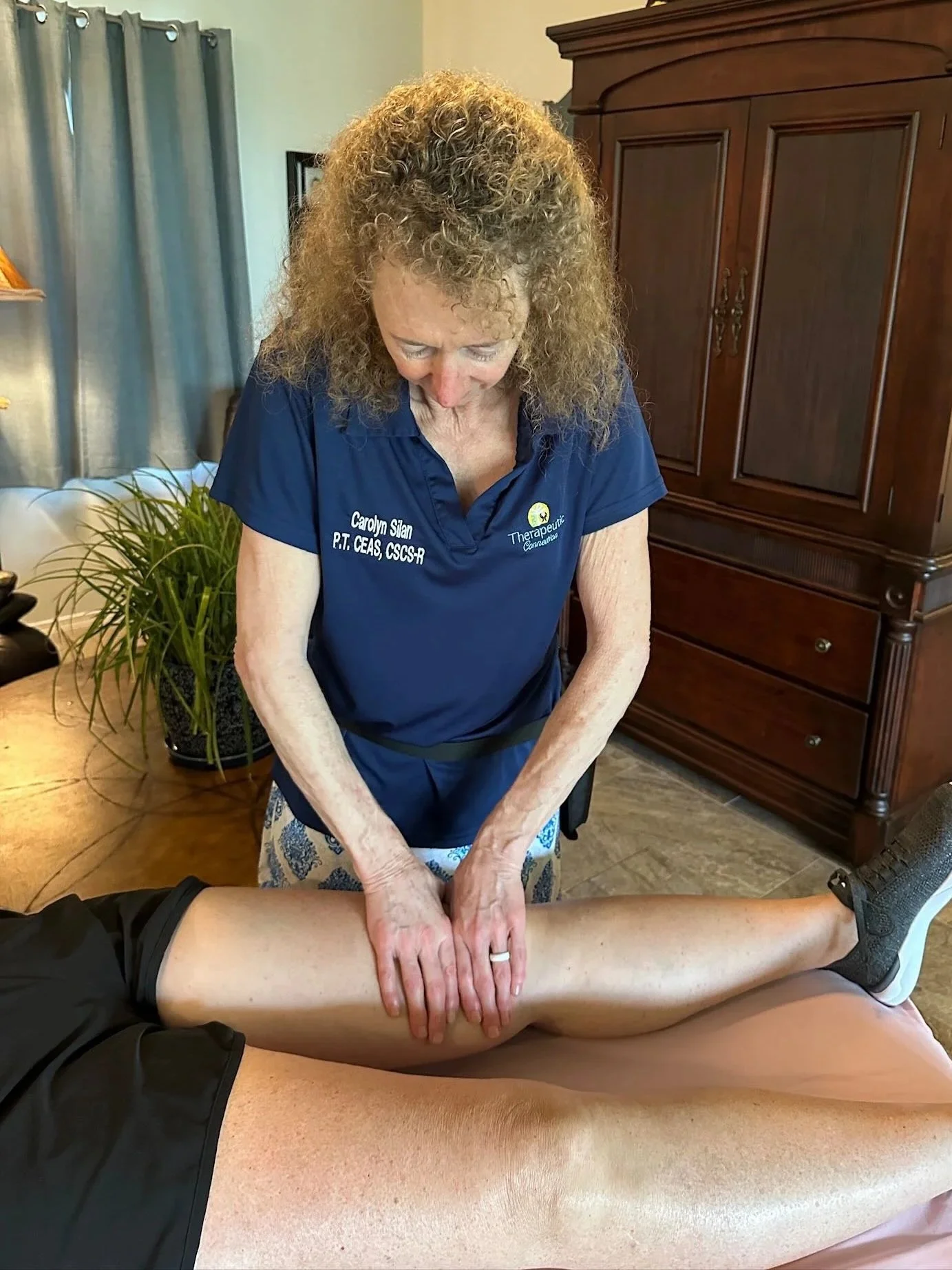 Therapist performing joint mobilization