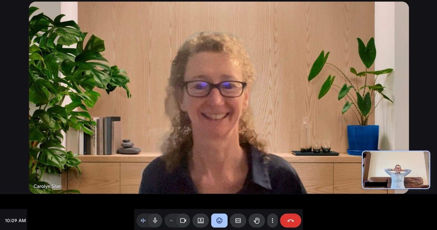 Therapist smiling during a video call