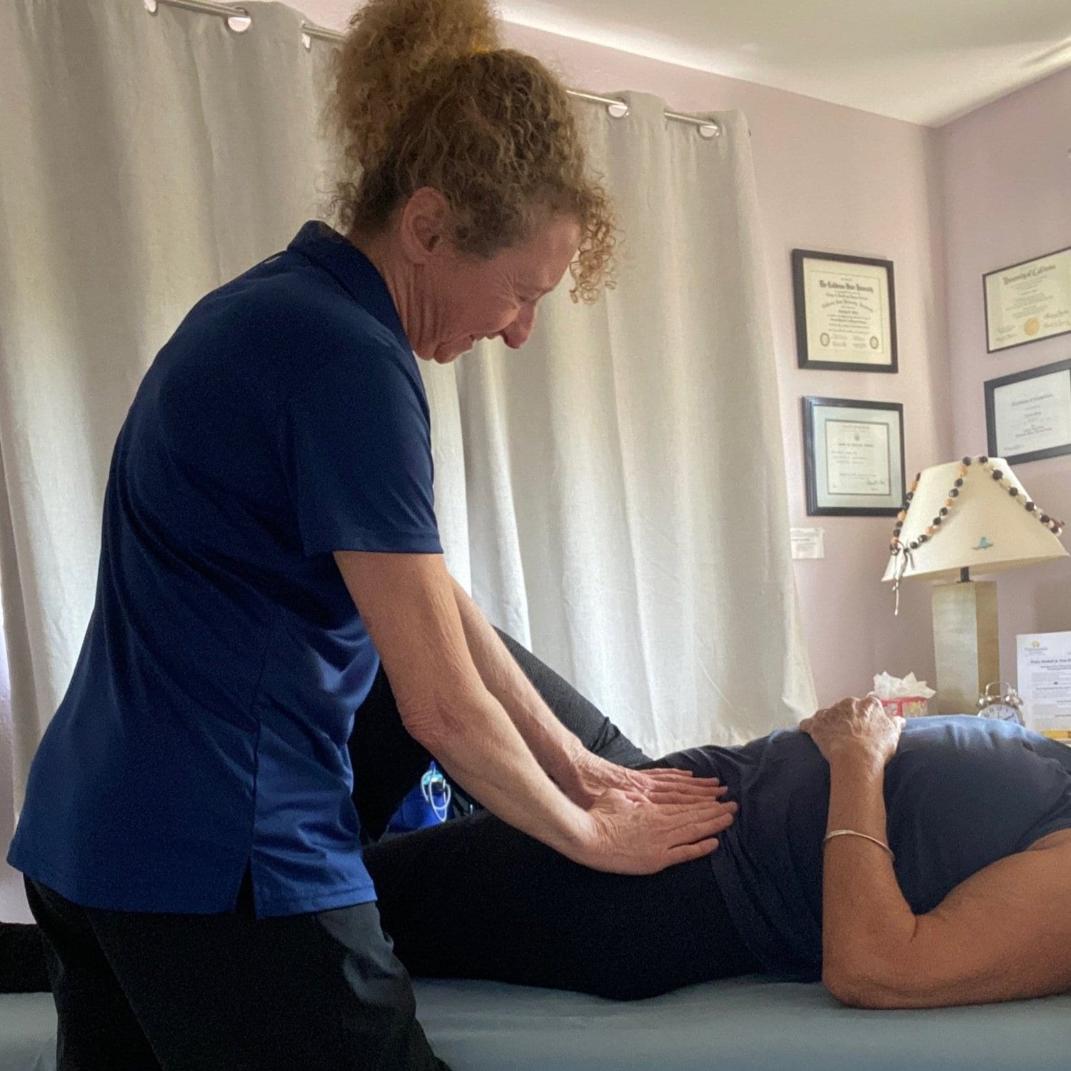 Patient receiving hands-on manual therapy