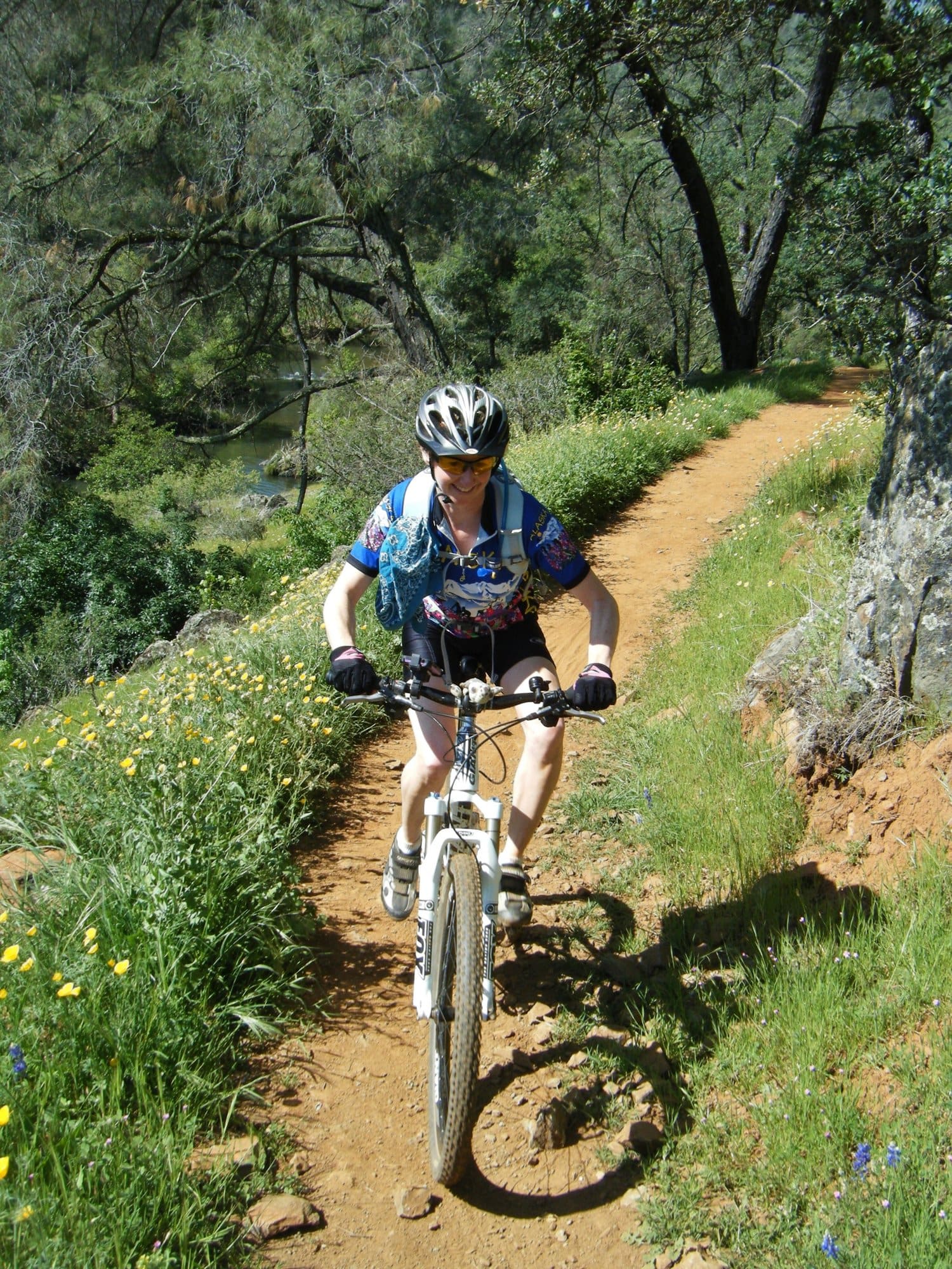 Active person outdoors with a mountain bike