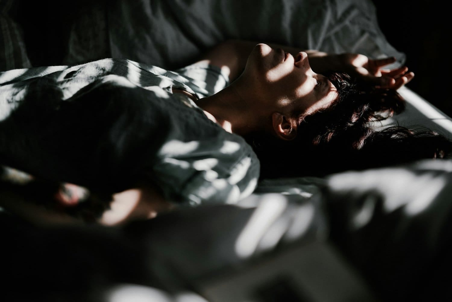 A person sleeping peacefully