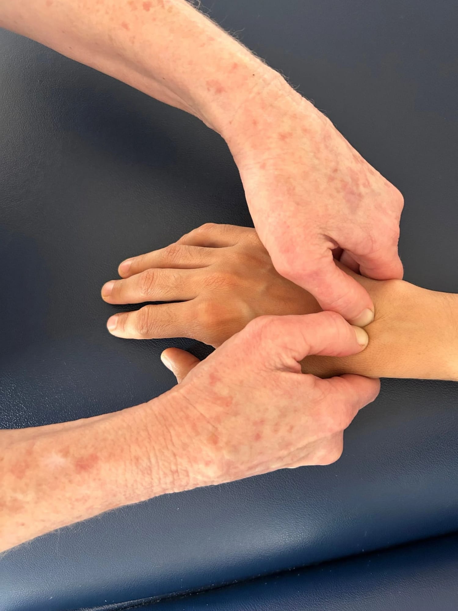 Carolyn Silan performing a hand, wrist, and arm technique